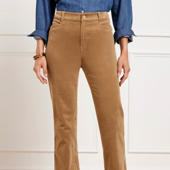 TALBOTS Cotton Stretch Corduroy Straight Leg Pants in Almond Buff US Sz 16P - Picture 3 of 12
